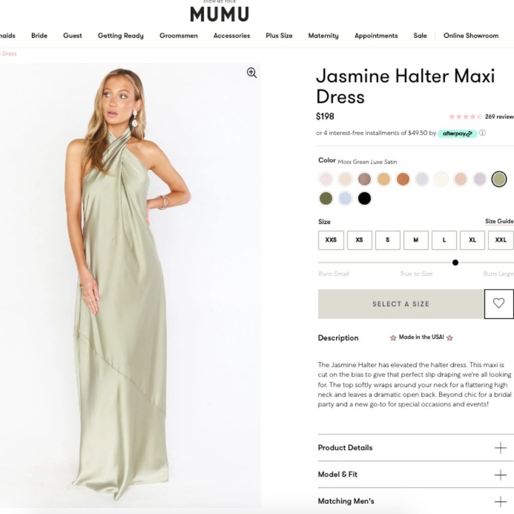 Show me your MUMU Jasmine Halter Maxi Dress Size M